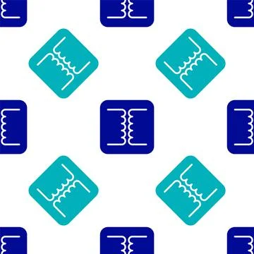 Blue Electrical transformer icon isolated seamless pattern on white backgroun Stock Illustration