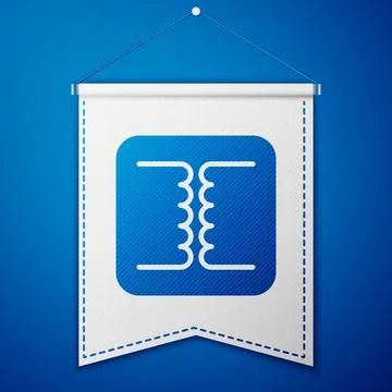 Blue Electrical transformer icon isolated on blue background. White pennant Stock Illustration