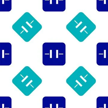 Blue Electrolytic capacitor icon isolated seamless pattern on white background Stock Illustration