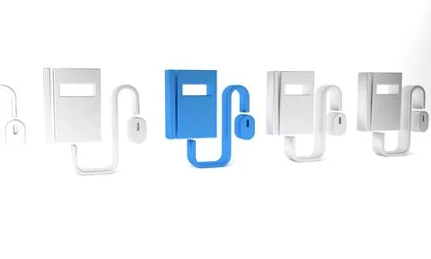 Blue Electronic book with mouse icon isolated on white background. Online e.. イラスト素材