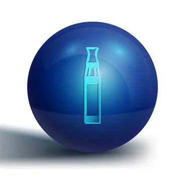 Blue Electronic cigarette icon isolated on white background. Vape smoking t.. Stock Illustration