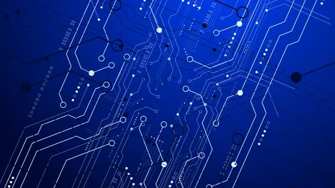 Blue Electronic Circuit Pattern Stock Footage 129117821
