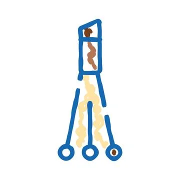 Blue electronic component icon with three connections 스톡 일러스트
