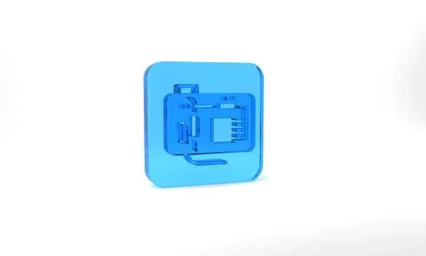 Blue Electronic computer components motherboard digital chip integrated science Stock-Illustration