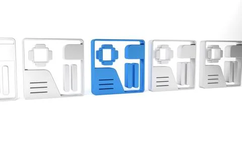 Blue Electronic computer components motherboard digital chip integrated sci.. Stock Illustration