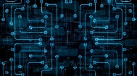 Blue electronic objects Stockbeeldmateriaal 11475161