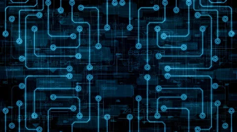 Blue electronic objects Stock Footage 24722453