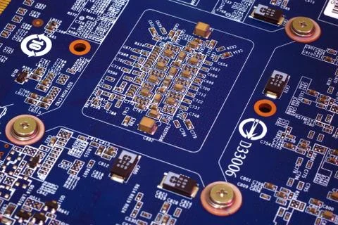 Blue electronic plate. Stock Photos