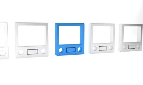 Blue Electronic scales icon isolated on white background. Weight measure eq.. Stock Illustration