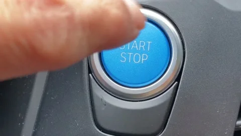 Blue Electronic Stop Start button Stock Footage 150785644