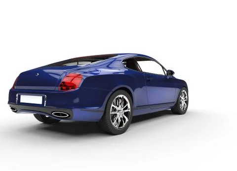 Blue Elegant Car Back View Stock Illustration