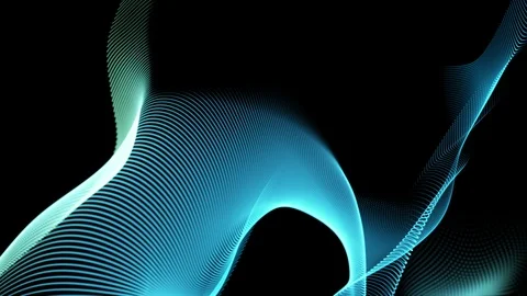 Blue elegant dynamic abstract lines in motion Video stock 106665995