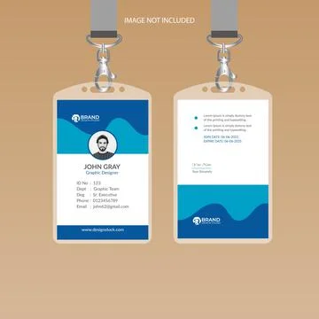 Blue Elegant ID Card Design Template 库存插图