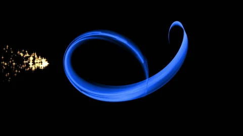 Blue Elegant Motion, Starry Flowing Energy Stock-Footage 50346345