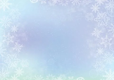 Blue elegant winter background with snowflake border Illustrazione stock