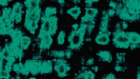 Blue elements move across a dark surface, forming various Stock Footage 338287248
