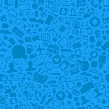 Blue elements seamless vector pattern Stock Illustration
