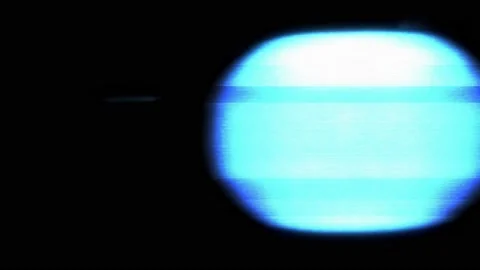 Blue ellipse with glitch effect moves from right to left on black background. Stock Footage 217510721