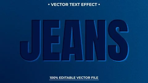 Blue embossed text effect in editable vector graphic design 스톡 일러스트
