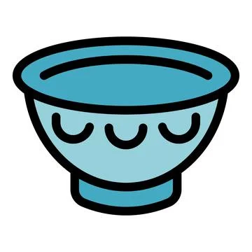 Blue empty bowl standing on white background Stock Illustration