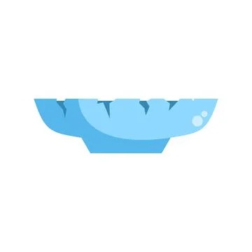 Blue empty ceramic bowl with cracked rim Stock Illustration