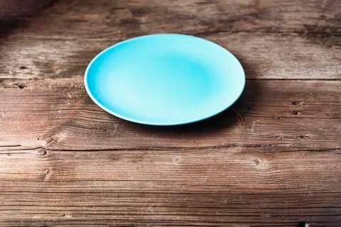 Blue empty dish, Rustic style, home cooking, ceramic tableware 写真素材
