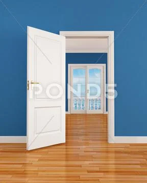 Blue empty interior Stock Illustration