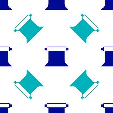 Blue Empty photo studio icon isolated seamless pattern on white background Stock Illustration