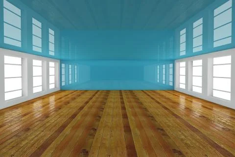 Blue empty room Stock Illustration