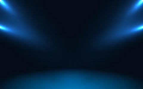 Blue empty room studio gradient used for background with spotlight and displa 스톡 일러스트