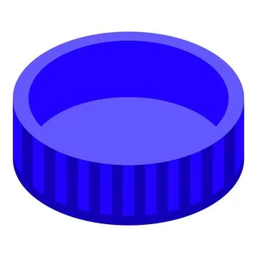 Blue empty round pool standing on ground isometric view Stock Illustration