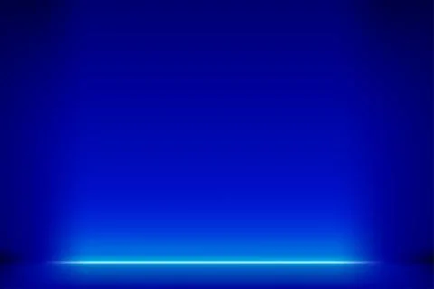 Blue empty scene with neon light. Realistic vector illustration Stock-Illustration