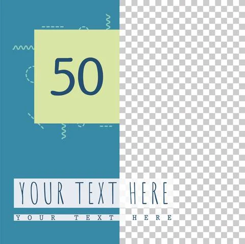 Blue empty social network post template Vector Stock Illustration