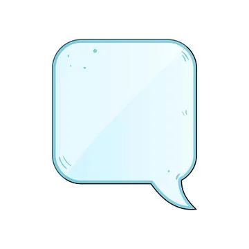 Blue empty speech bubble for communication messages Ilustración de archivo