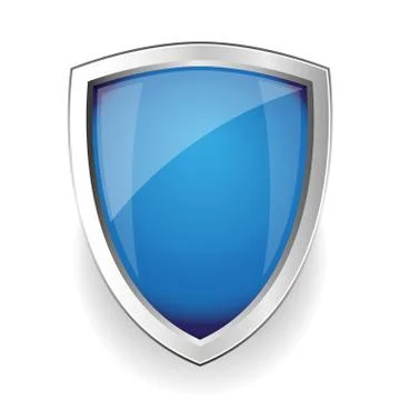 Blue empty vector shield Stock Illustration