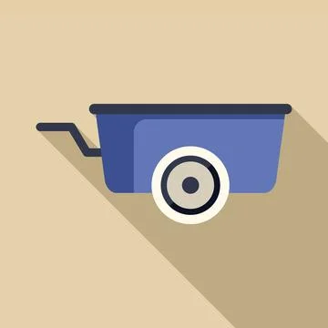 Blue empty wagon wheelbarrow standing still on the ground Illustrazione stock