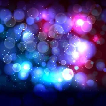Blue end pink abstract background with bokeh defocused lights. Stock Illustration