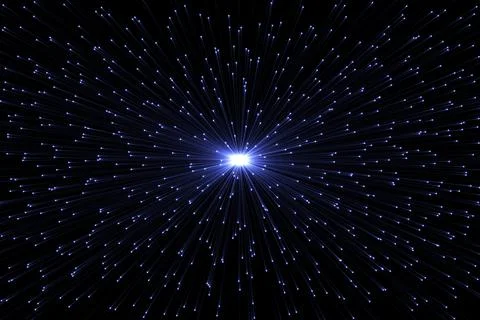 Blue energetic particles explosion. Stock Illustration