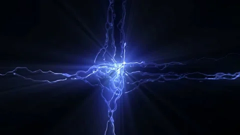 Blue energy background with electric light effects is seamlessly looped Stock Footage 160656552