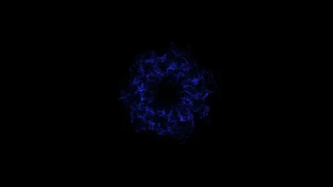 Blue energy ball explodes with a powerful shockwave effect on a black background Stock Footage 321401541