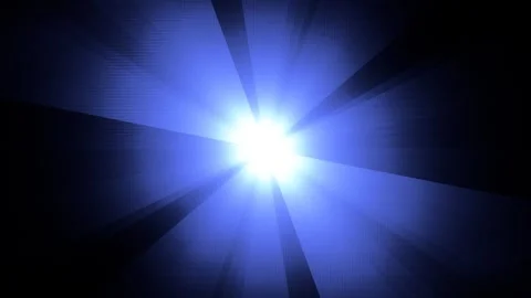 Blue energy beam loop, radiating light rays, abstract motion background Stock Footage 337572773