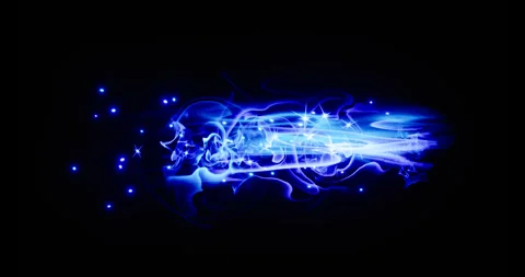 Blue energy dash effect on black background Stock Footage 319394352