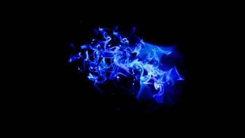 Blue energy dash effect on black background Stock Footage 319777366