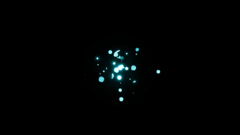 Blue energy dust effect on black background Stock Footage 318870667