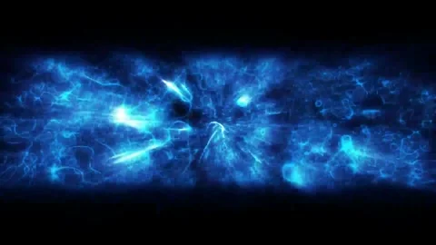 Blue Energy Explosion with Dynamic Plasma Waves Stock Footage 327204311
