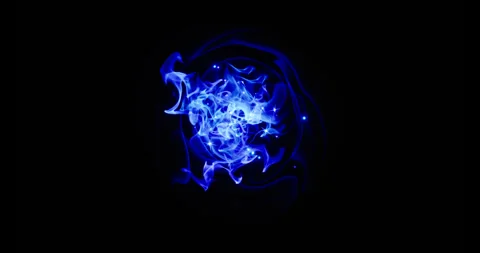 Blue energy explosion effect on black background Stock Footage 319394696