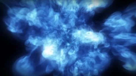 Blue Energy Explosion Light Burst Sci-Fi Effect On Black Background Stock Footage 319839751