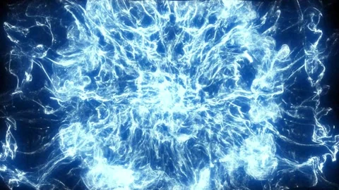 Blue Energy Explosion Pack with Plasma Bursts Electric Shockwaves Particle Stock Footage 337183243