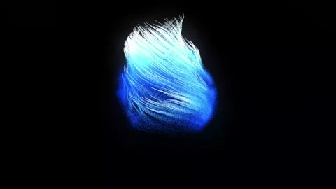 Blue Energy Flame with Flowing Plasma Particles and Glowing Light Trails Stock Footage 337485020