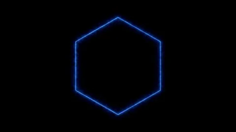 Blue energy glowing hexagon frame shape Stock Illustration